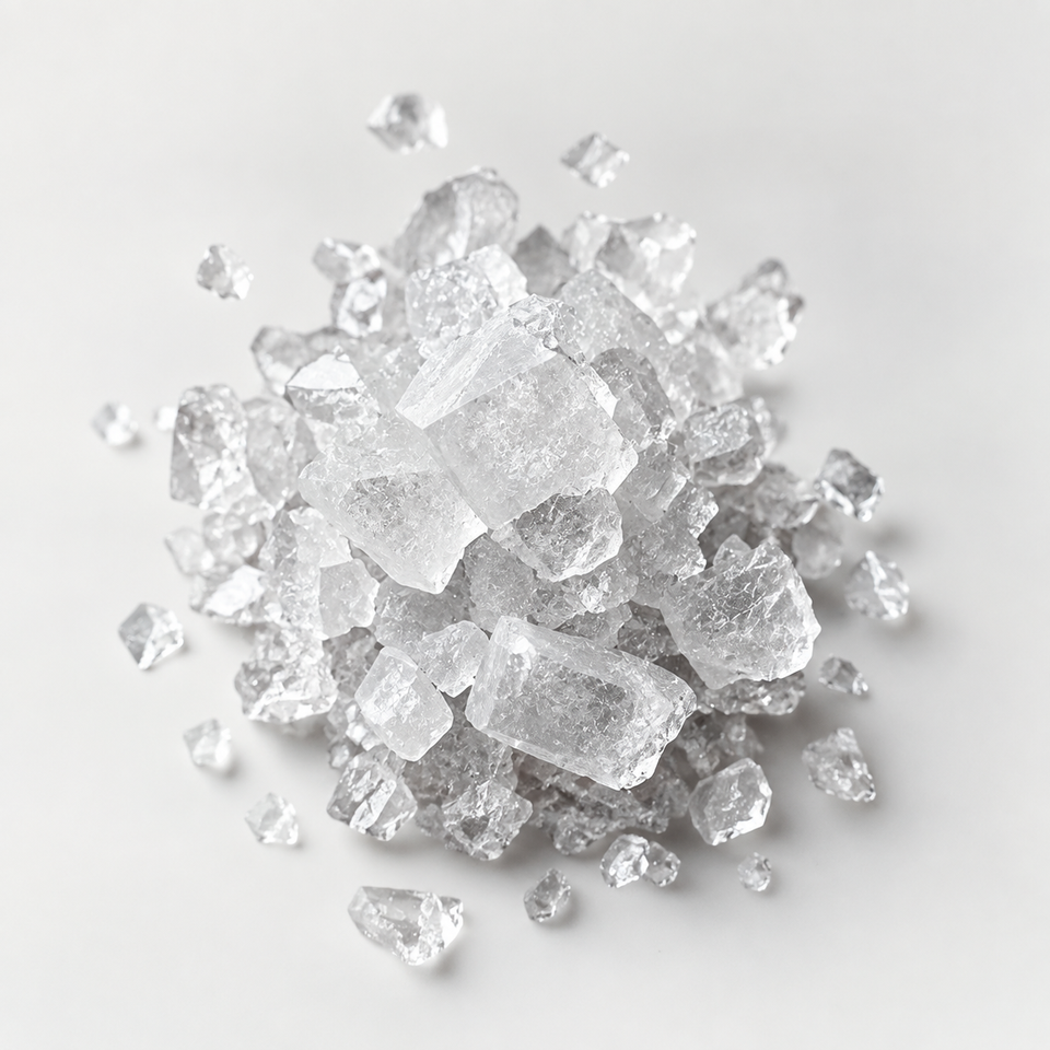 Translucent mineral crystal cluster.