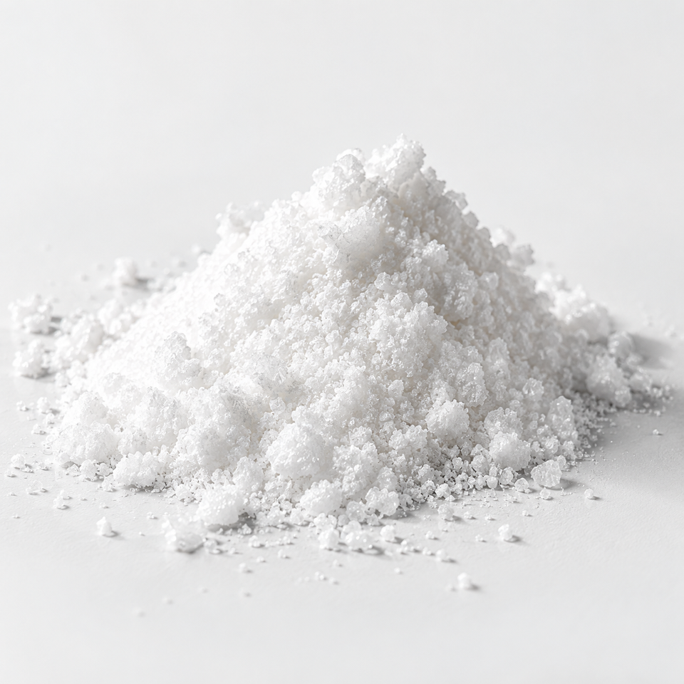 Crystalline white creatine powder.