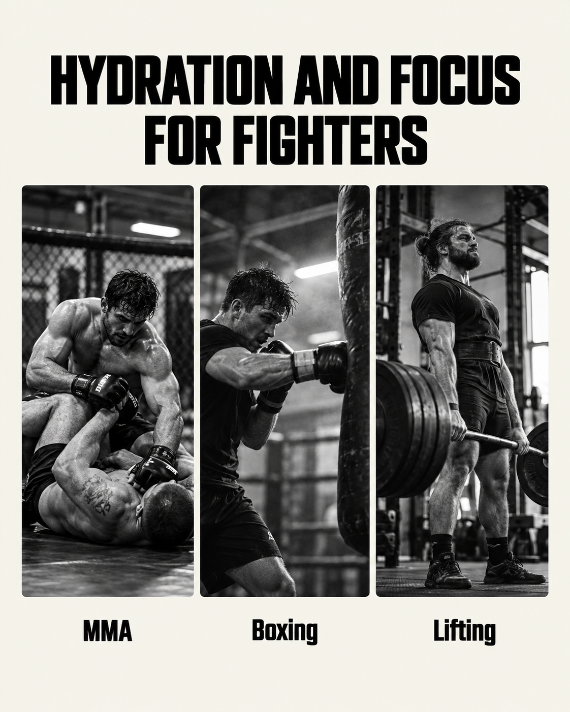 Hydration and focus for fighters — MMA, boxing and lifting